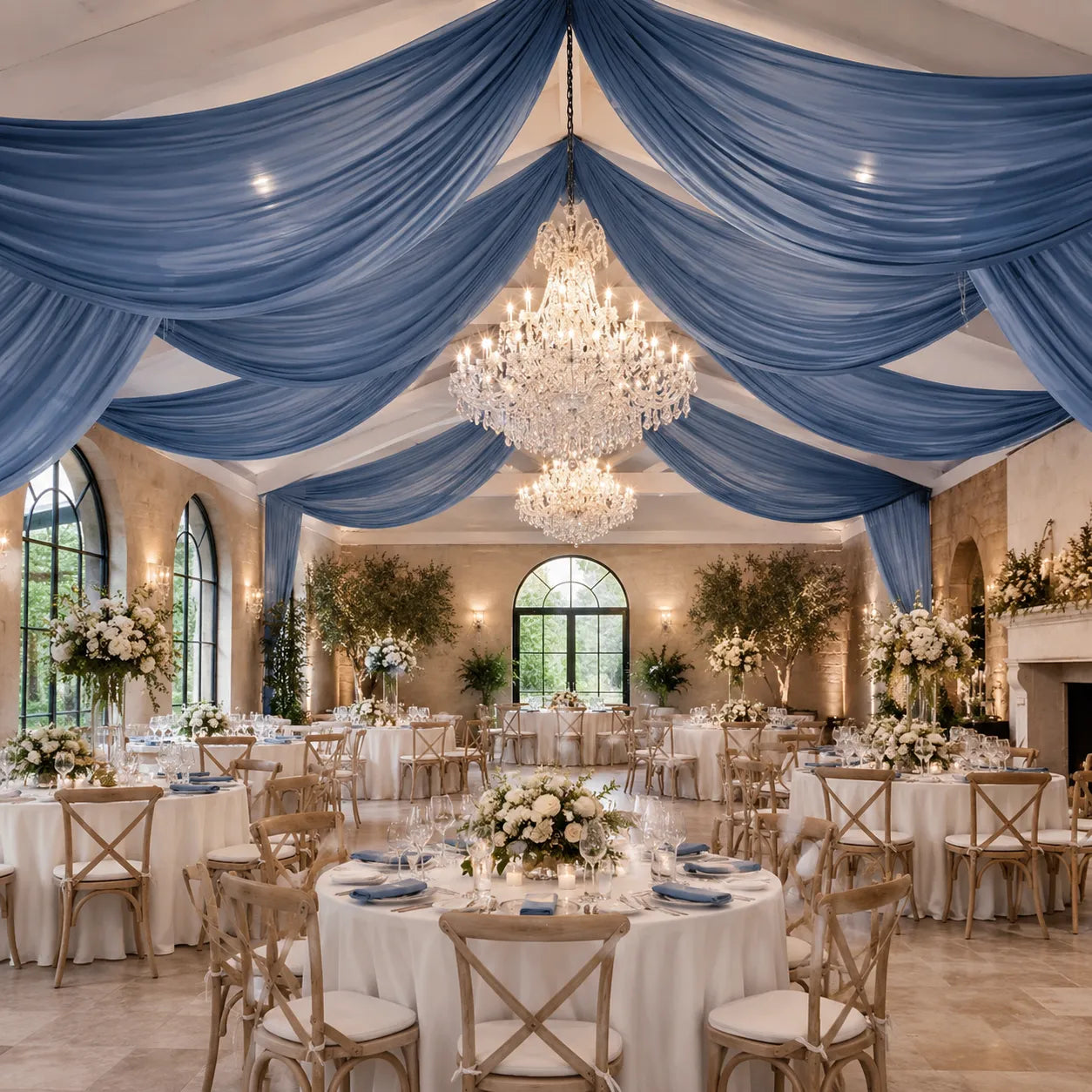 Tenture Mariage Bleu Marine raffiné