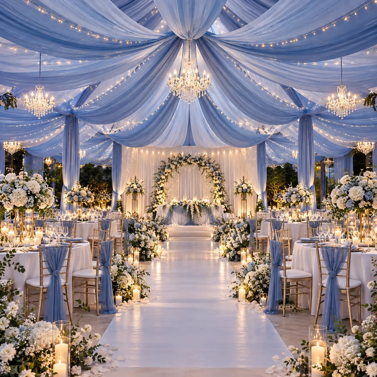 Tenture Mariage Mousseline raffiné