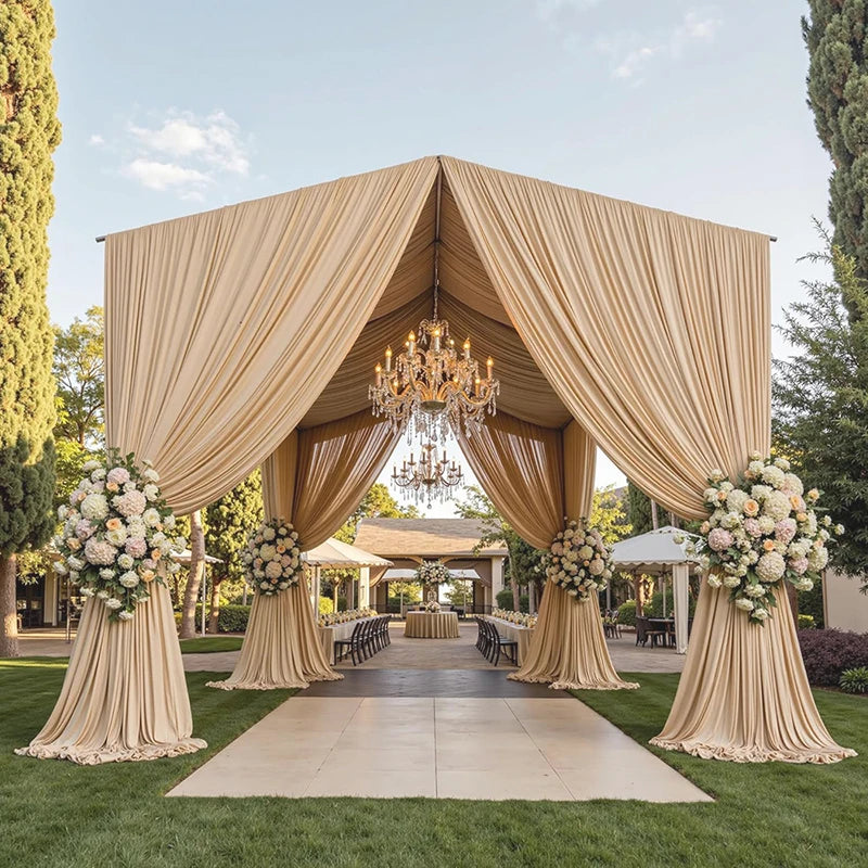 Tenture Plafond Mariage Champagne Double Couche