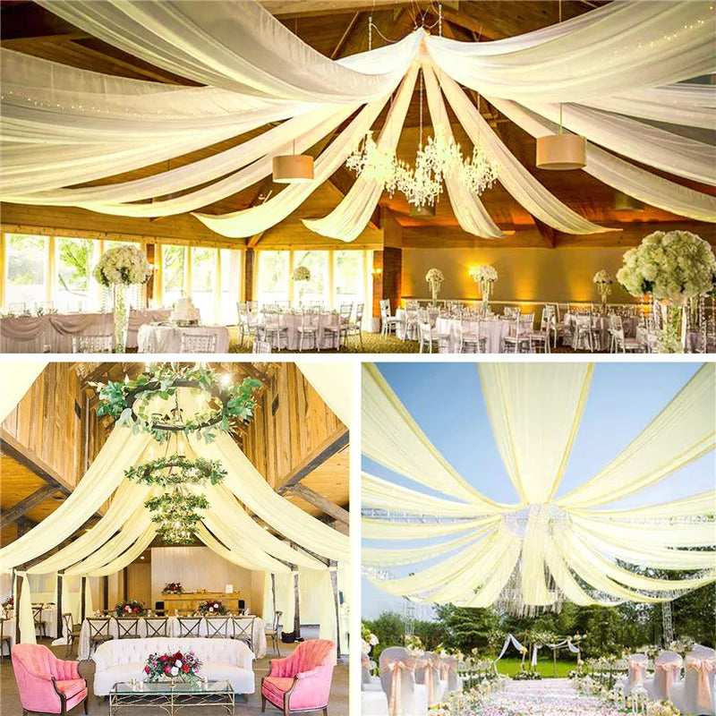 Tenture Plafond Mariage Jaune Unique
