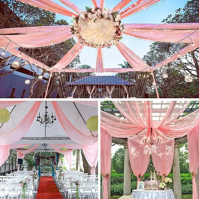 Tenture Plafond Mariage Rose Pastel Design