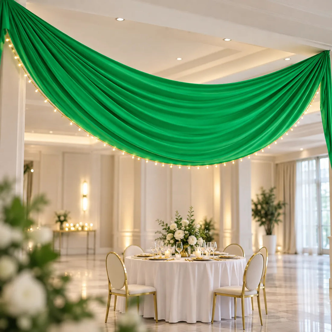 Tenture Plafond Mariage Verte Joyeuse