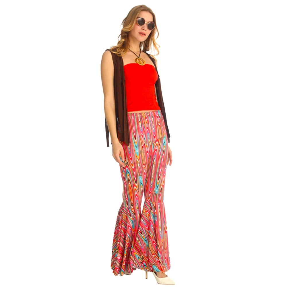 Tenue Disco Rouge Femme Colorée