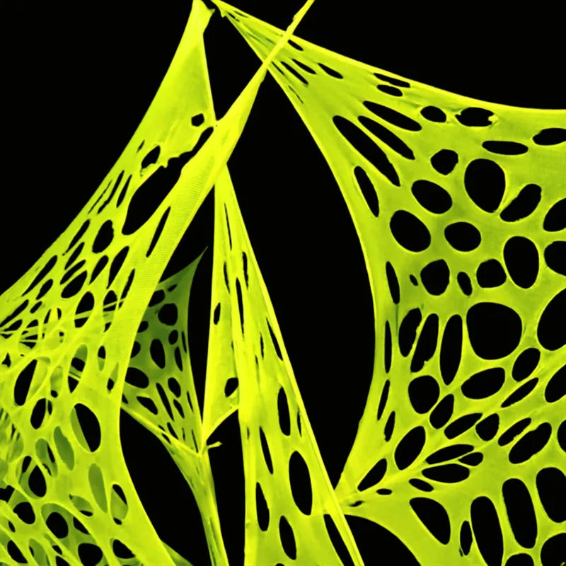 Toile d’Araignée Jaune Fluorescent Stylé
