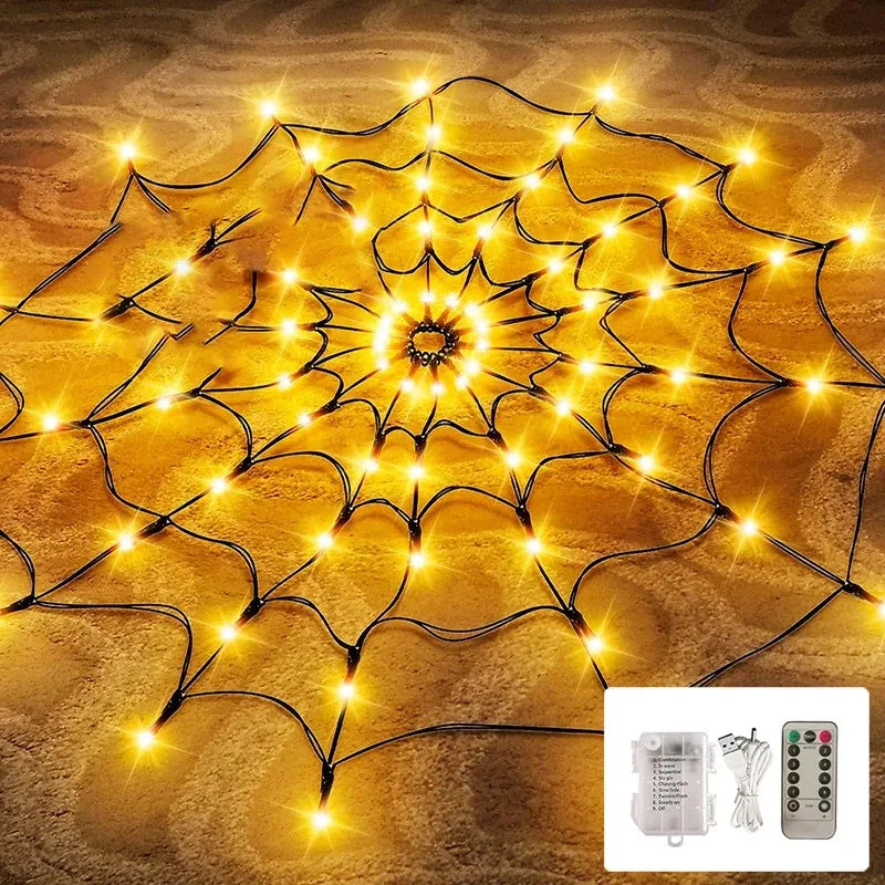 Toile d’Araignée LED Orange