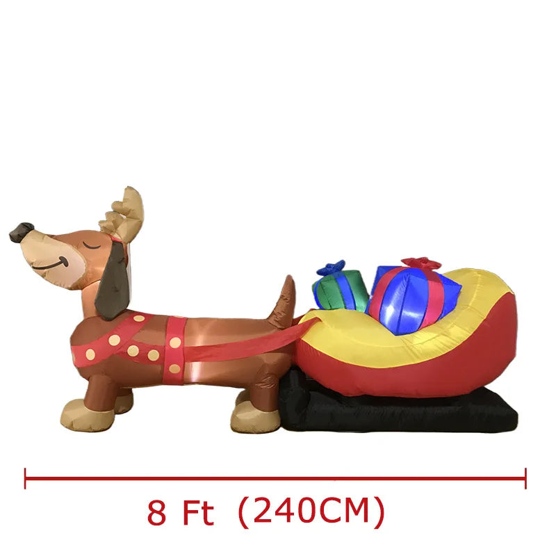 Traîneau Chien de Noël Gonflable Dimension