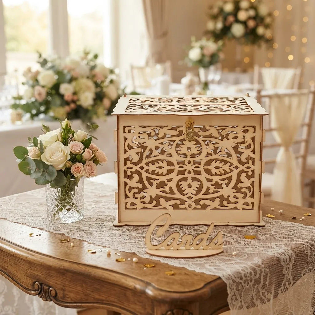 Urne Enveloppe en Bois Elégant Originale