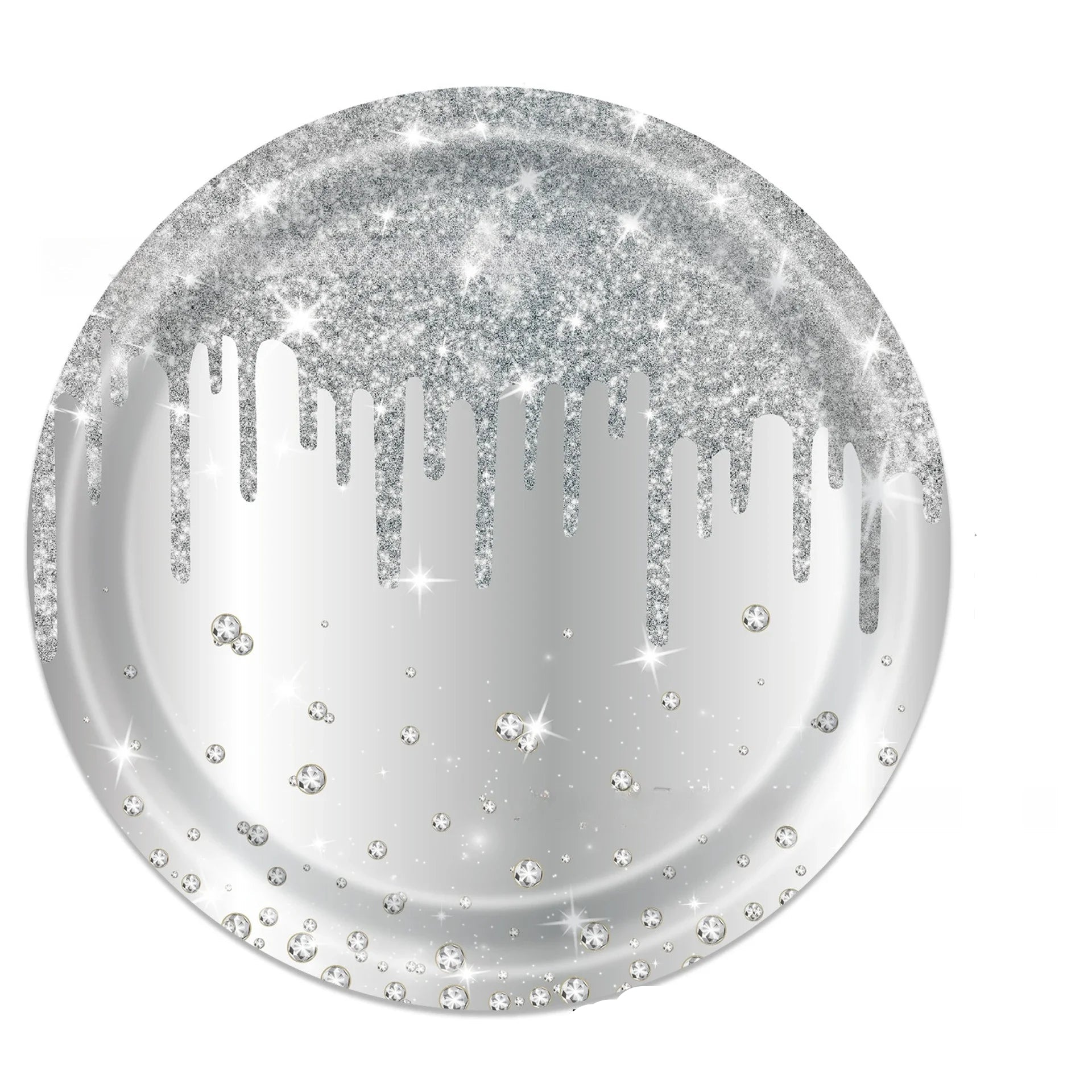 Vaisselle Jetable Argenté Design Grande