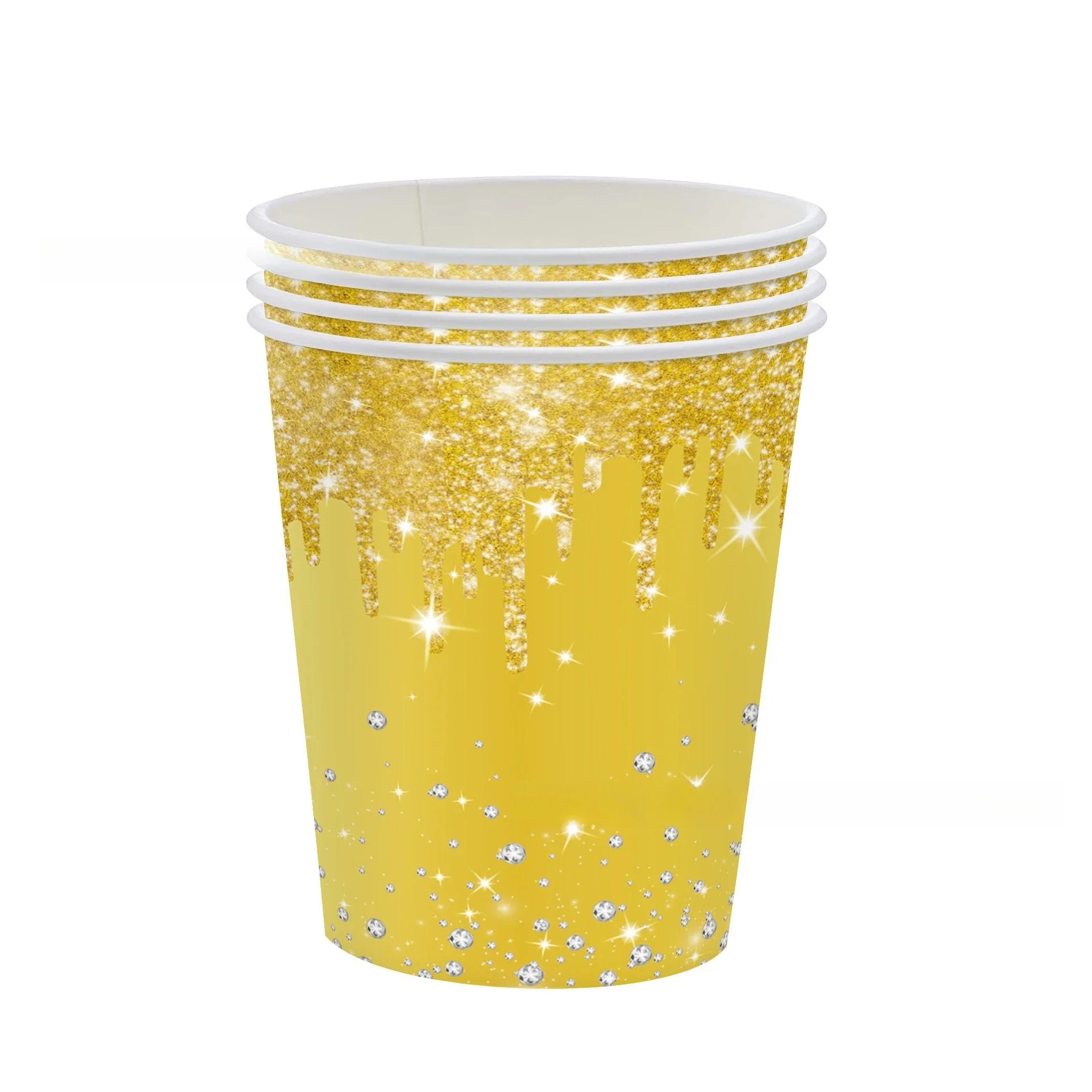 Vaisselle Jetable Dorée Mariage Verre