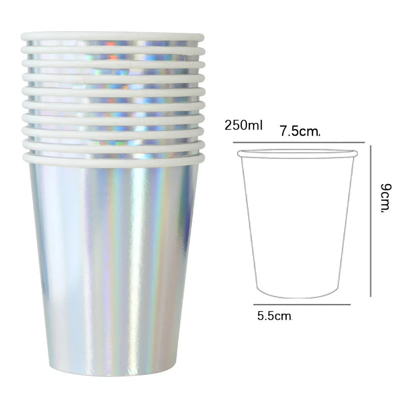 Vaisselle Jetable Irisée Verre