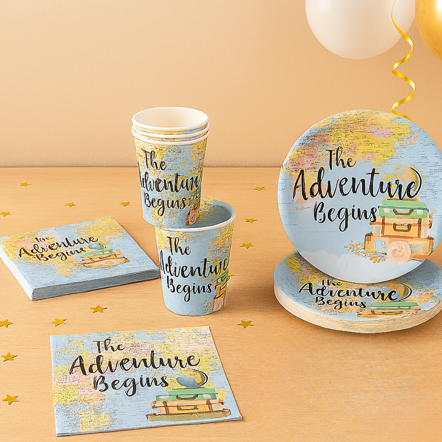 Vaisselle Jetable Thème Voyage