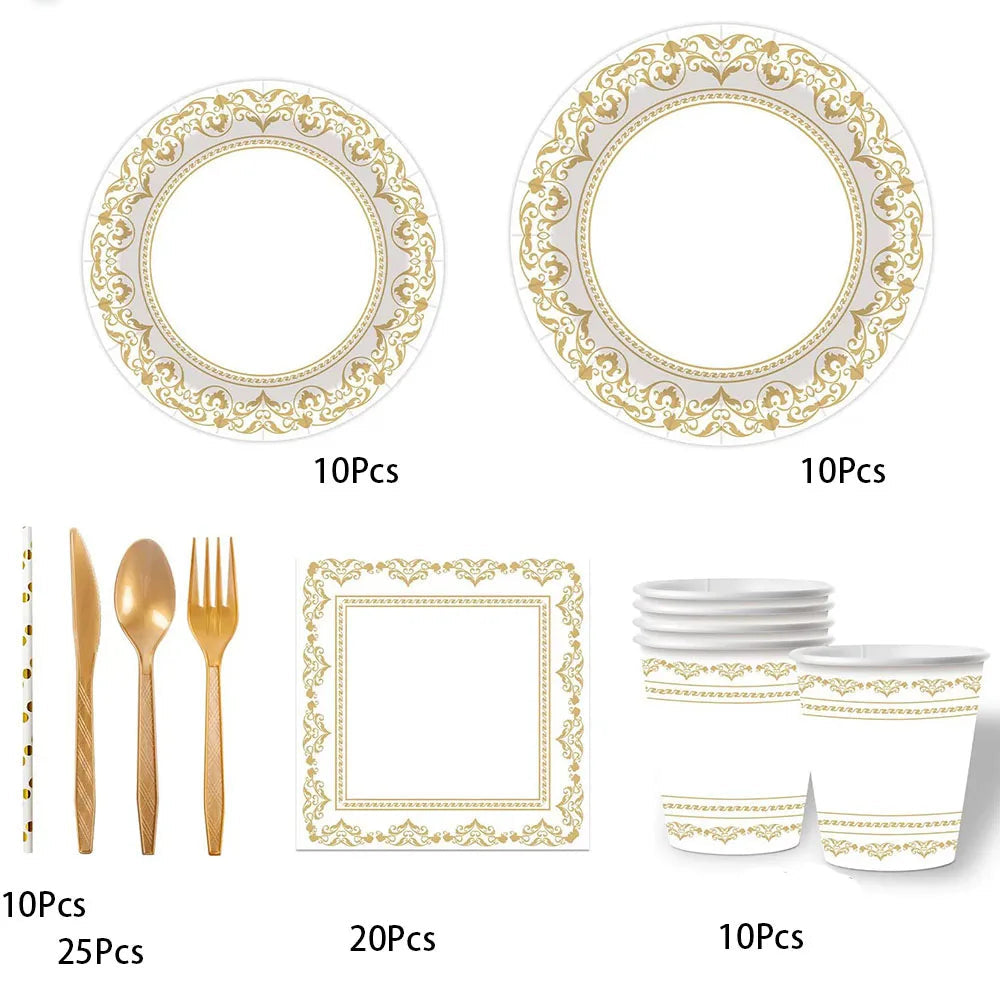 Vaisselle Jetable Vintage Sobre Détails