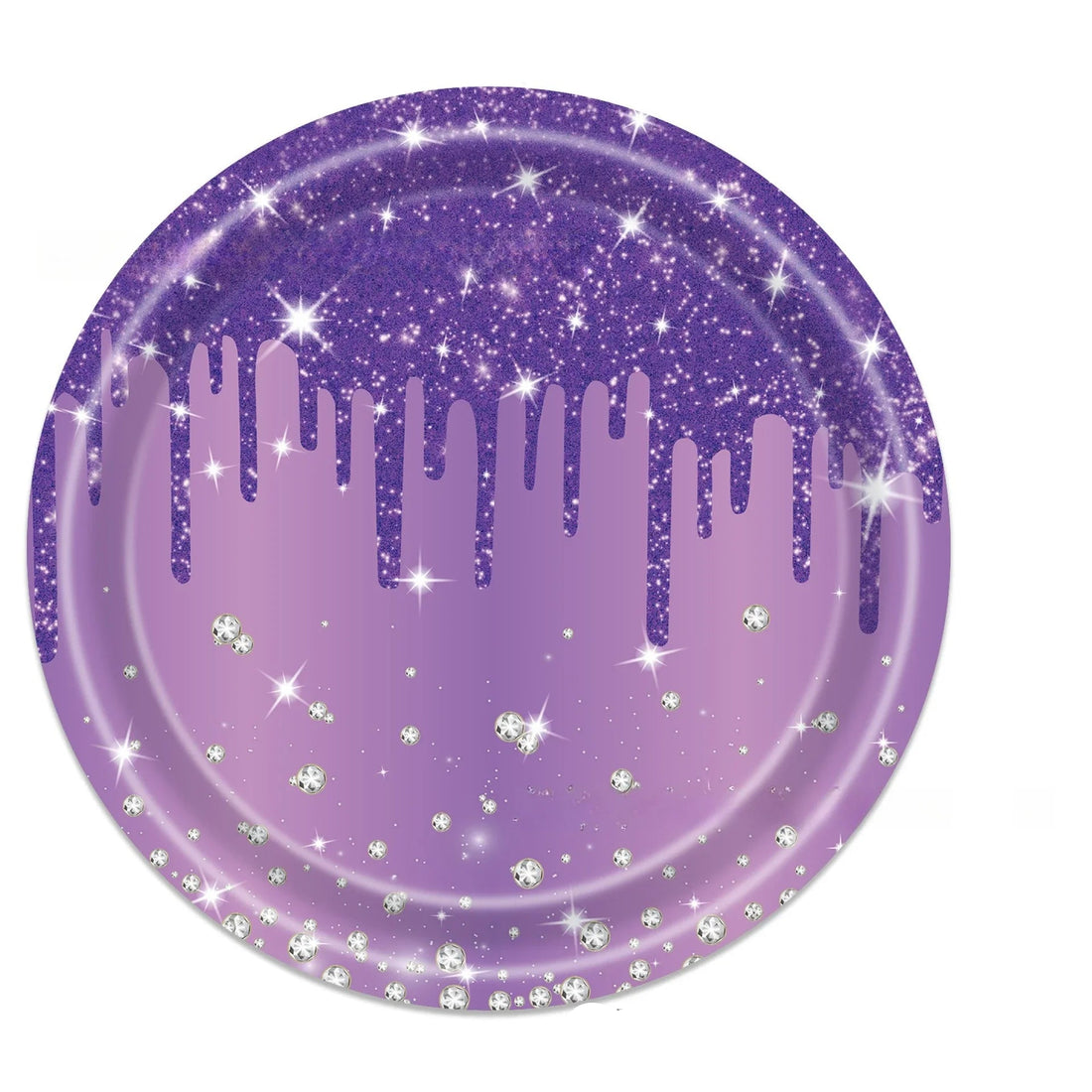 Vaisselle Jetable Violet Scintillant Assiette