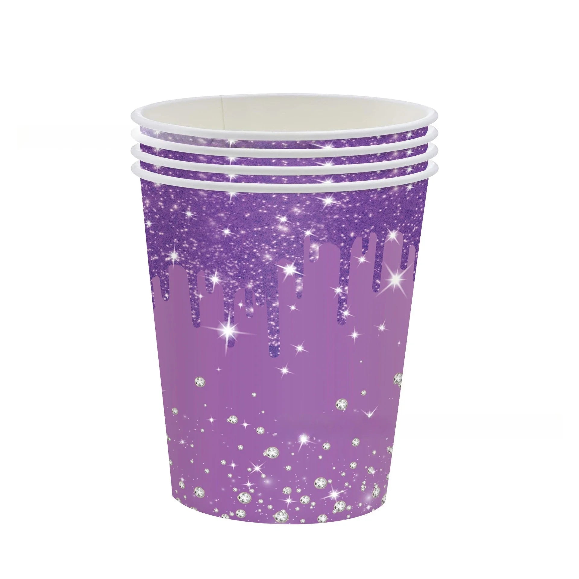 Vaisselle Jetable Violet Scintillant Unique