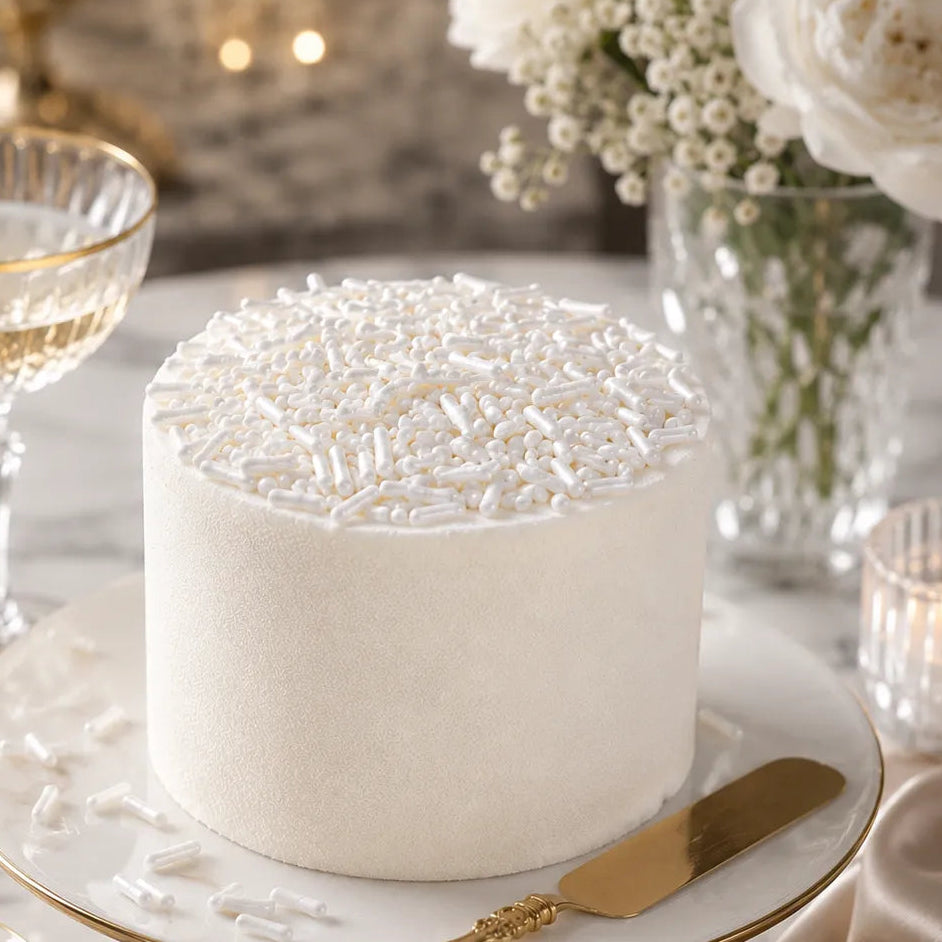 Vermicelle Comestible Blanc Gâteau Elégant