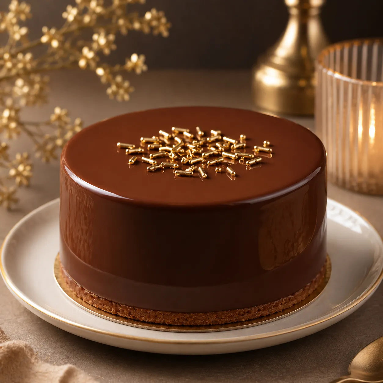 Vermicelle Gâteau Or Elégant