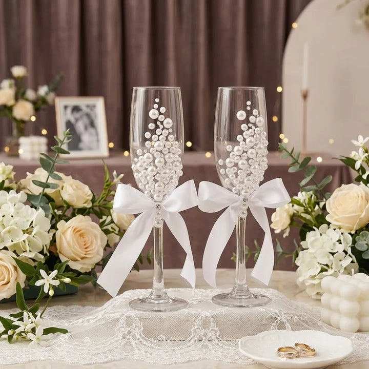 Verre à Pied Mariés Perlé