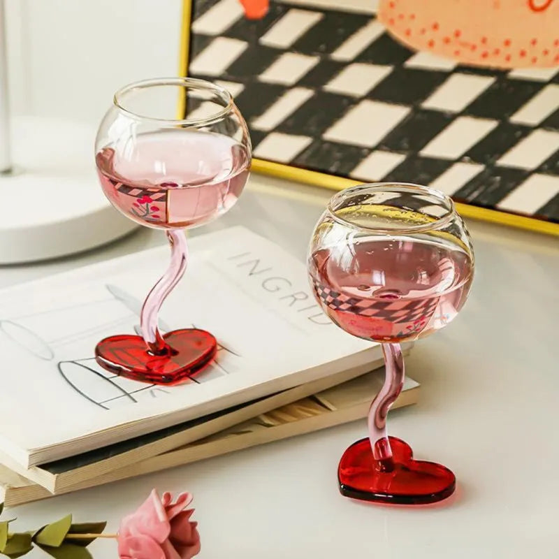 Verre à Pied Saint-Valentin Coeur Résistant 