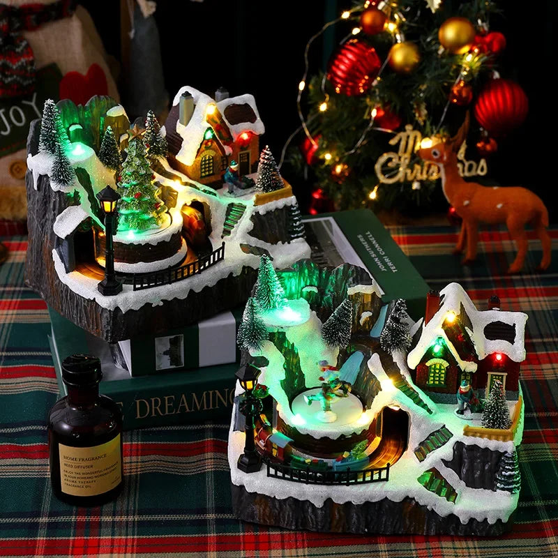 Village de Noël Led Musical Enneigé 