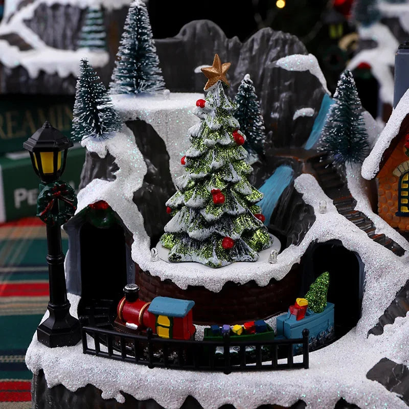 Village de Noël Led Musical Enneigé 