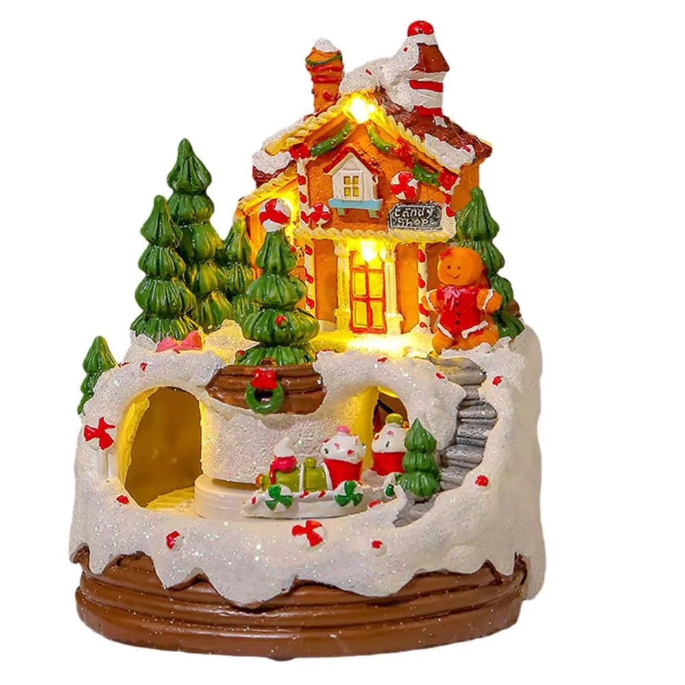 Village de Noël Musical Train en Résine 