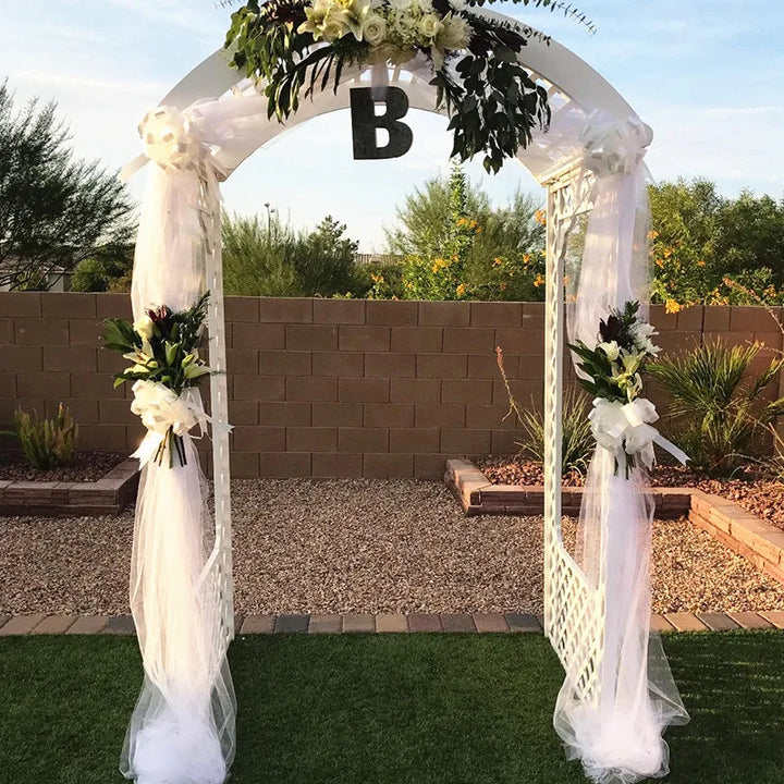 Voilage Arche Mariage Blanc en Organza