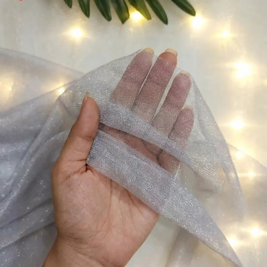 Voilage Arche Mariage Gris en Organza Vaporeux