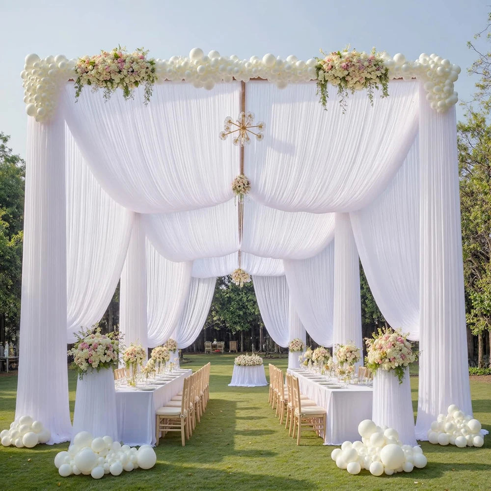 Voilage Blanc Plafond Mariage Raffiné
