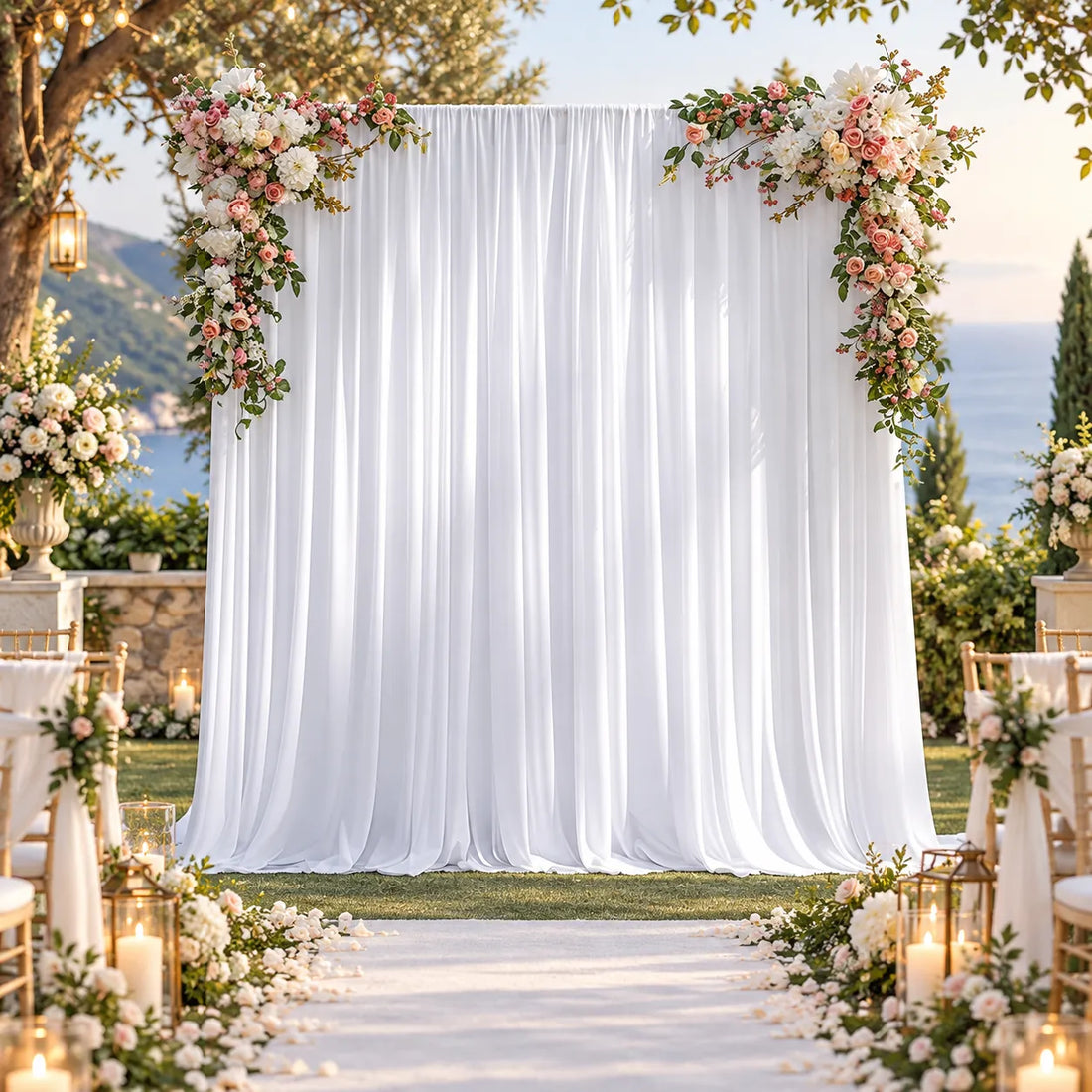 Voilage Blanc Plafond Mariage simple