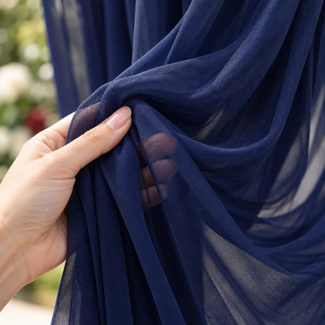 Voilage Bleu Marine pour Arche Mariage raffiné
