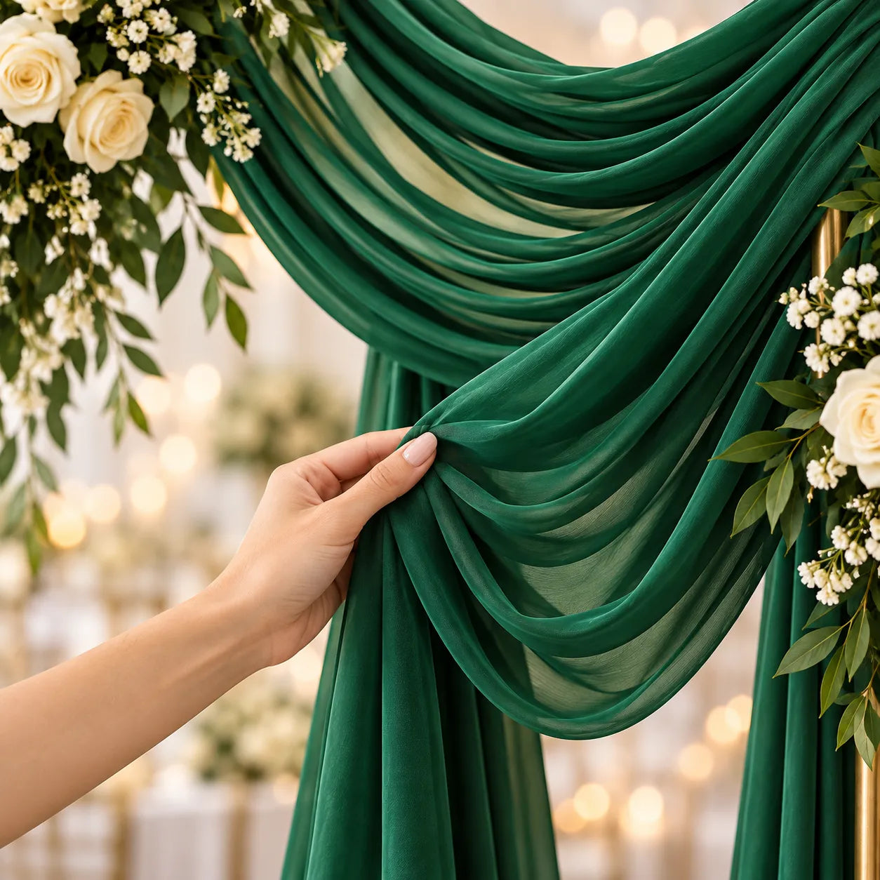Voilage Vert pour Arche Mariage classique