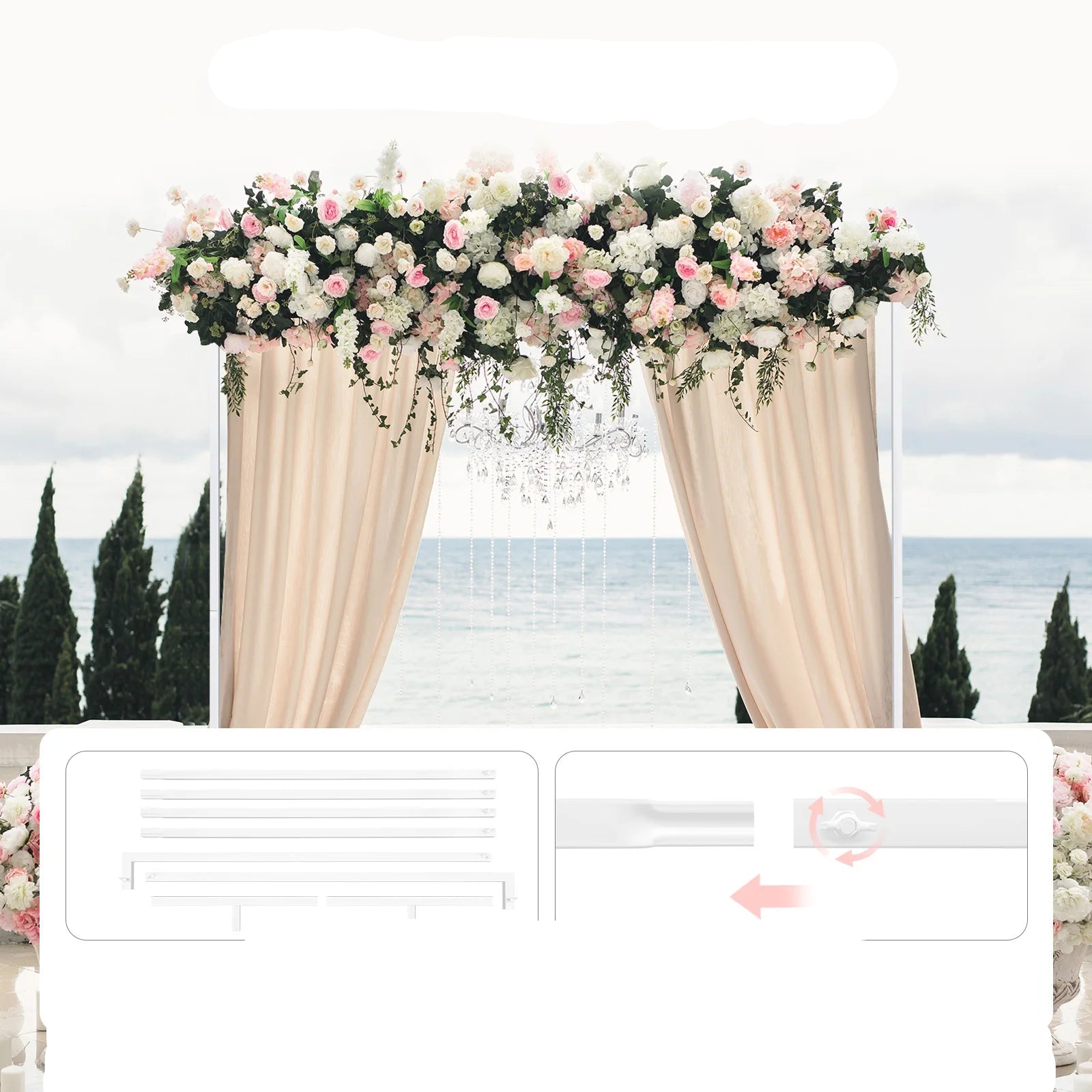 arche mariage carrée blanche chic