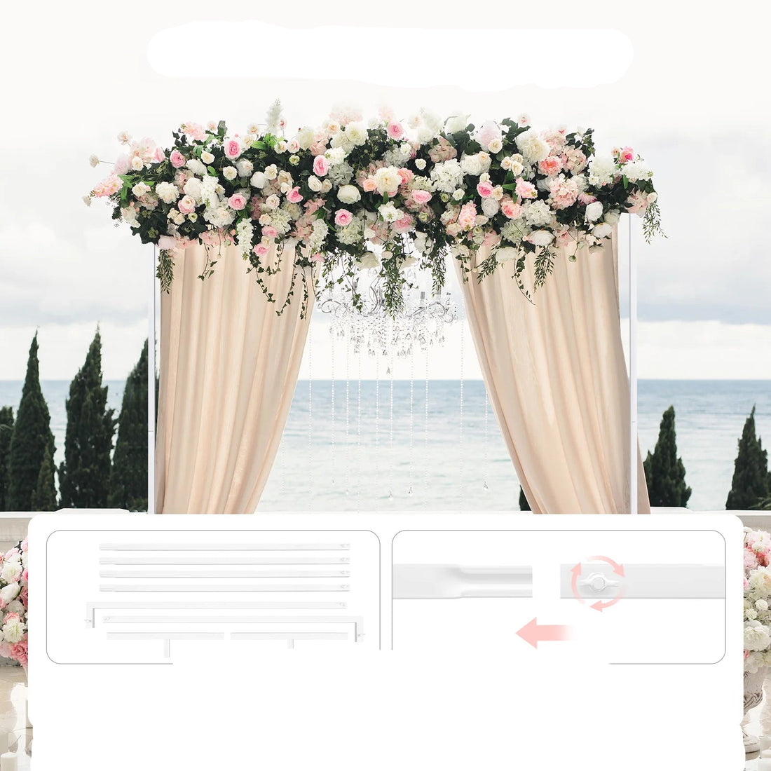 arche mariage carrée blanche chic