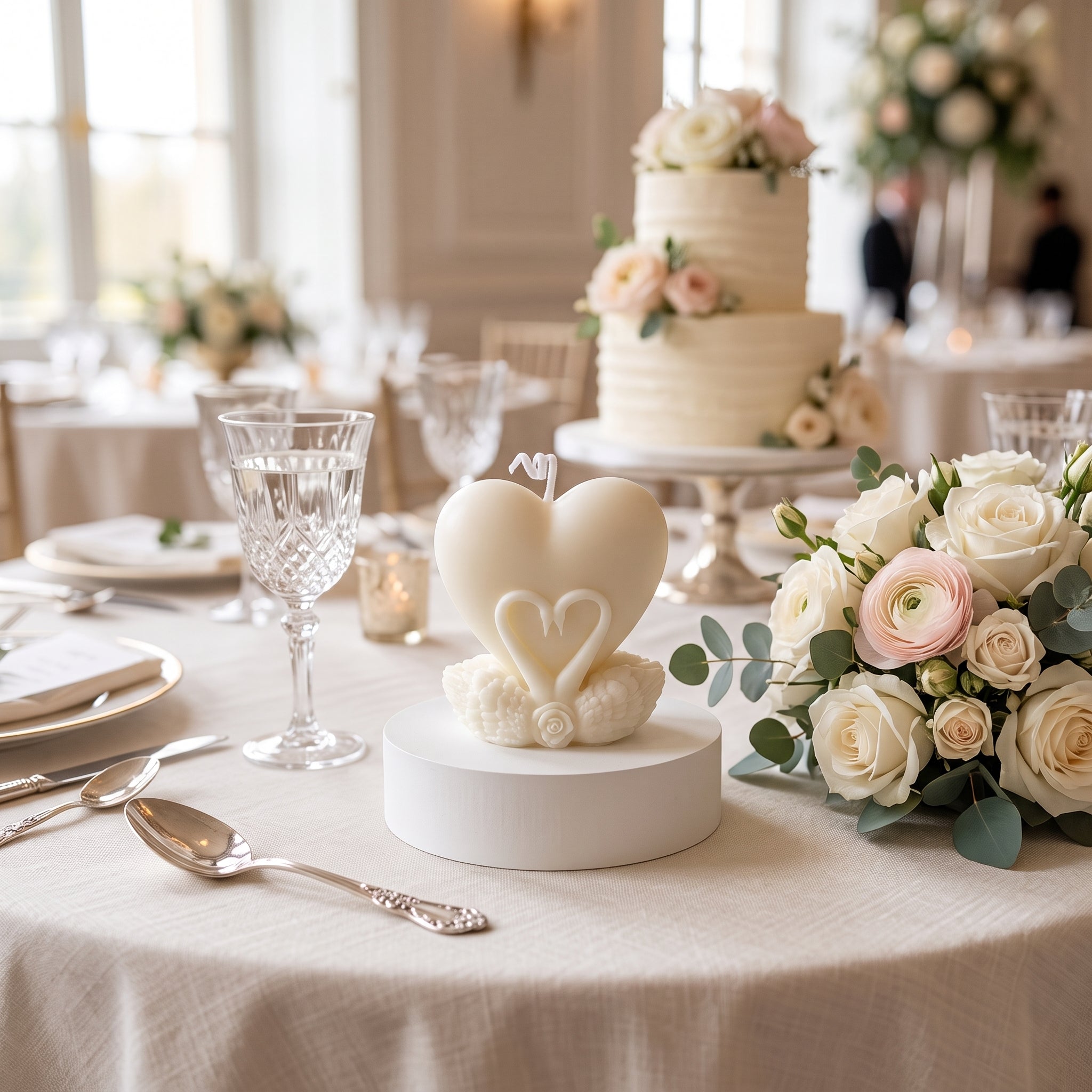bougie mariage blanche raffinée originale