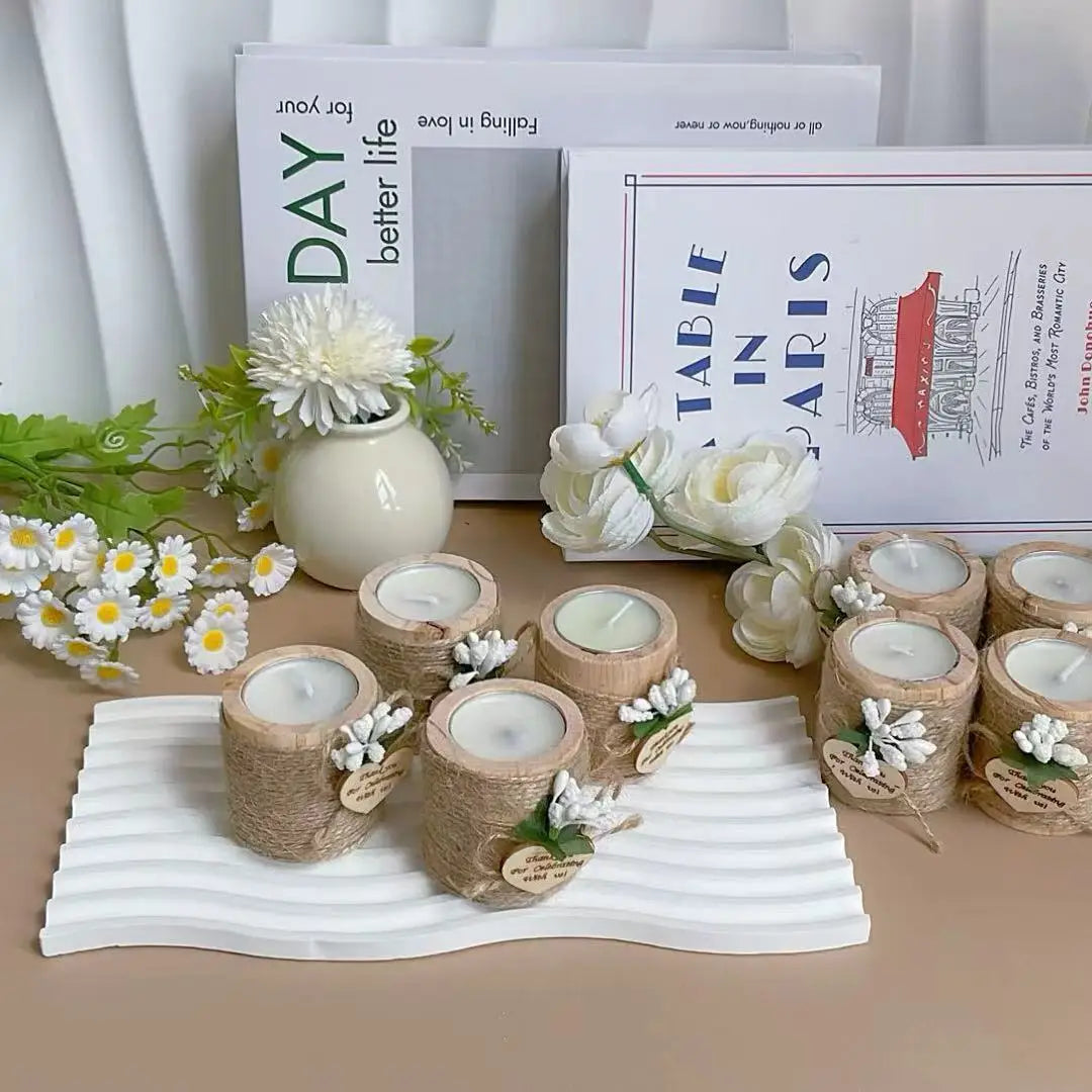 bougie rustique mariage pour invités