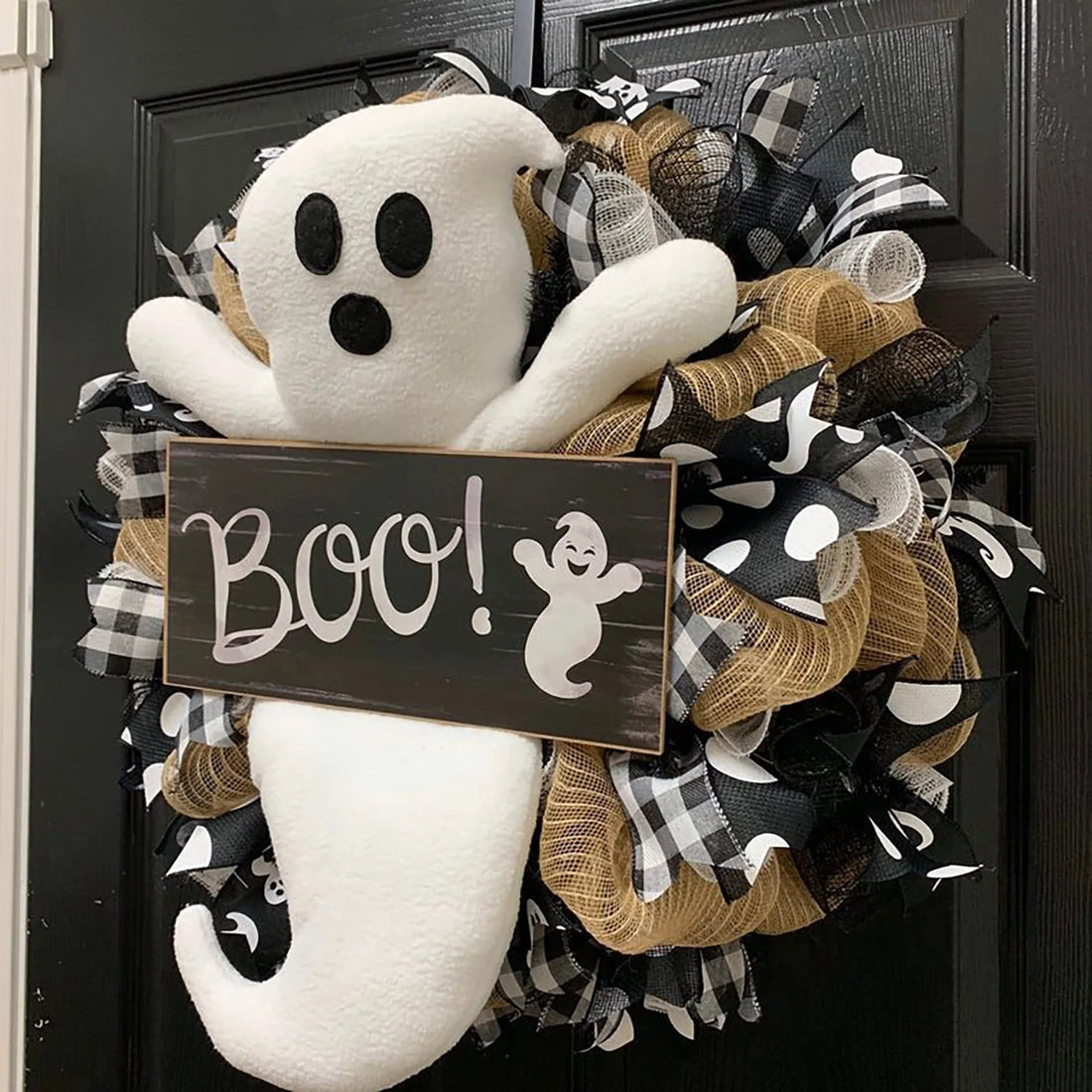 couronne halloween Boo légère