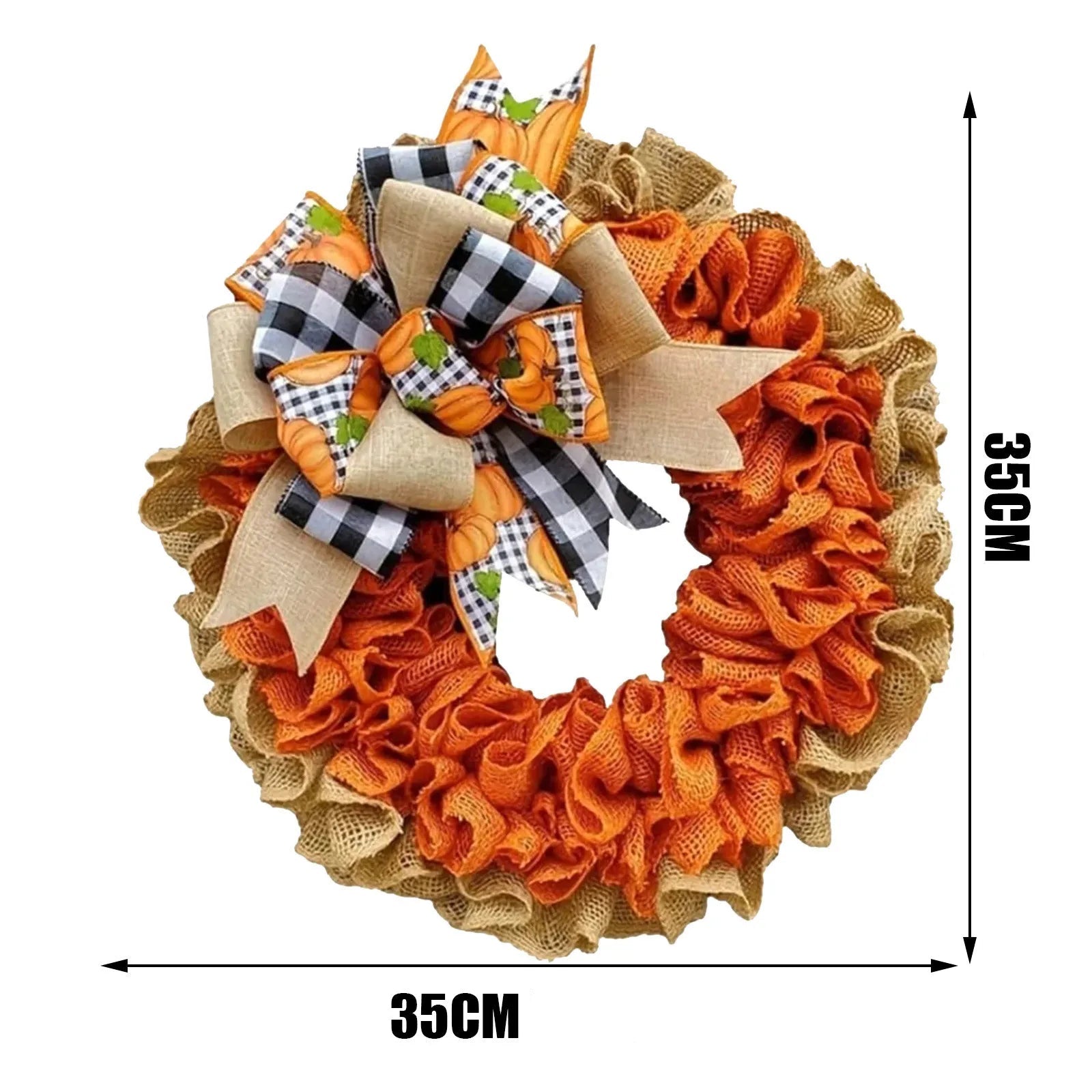 couronne halloween orange en jute 
originale