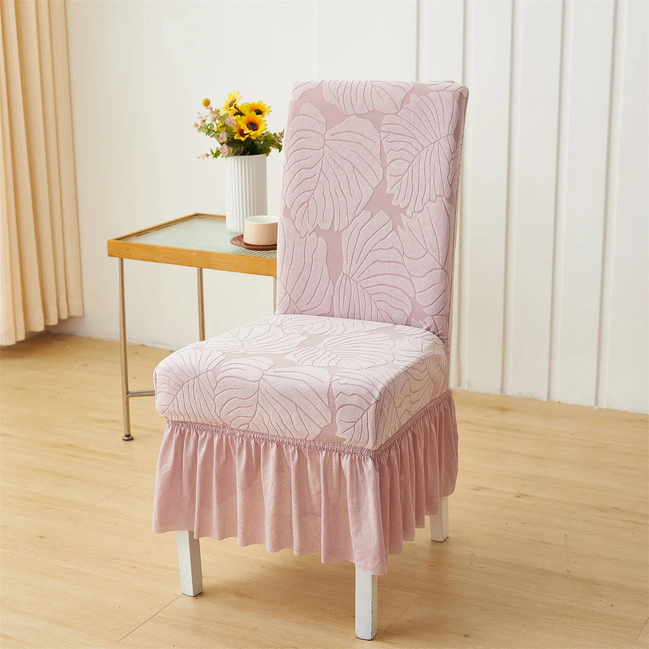housse de chaise mariage à feuillages élégant