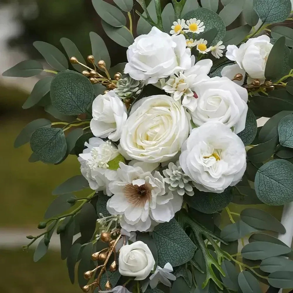 kit de fleurs blanches artificielles pour arc mariage unique