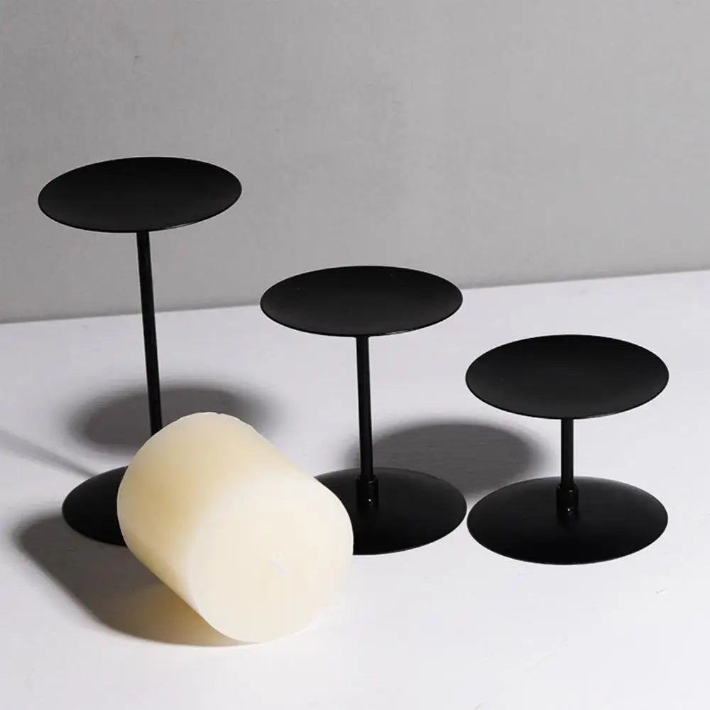 lot de bougeoirs noirs épurés contemporains original