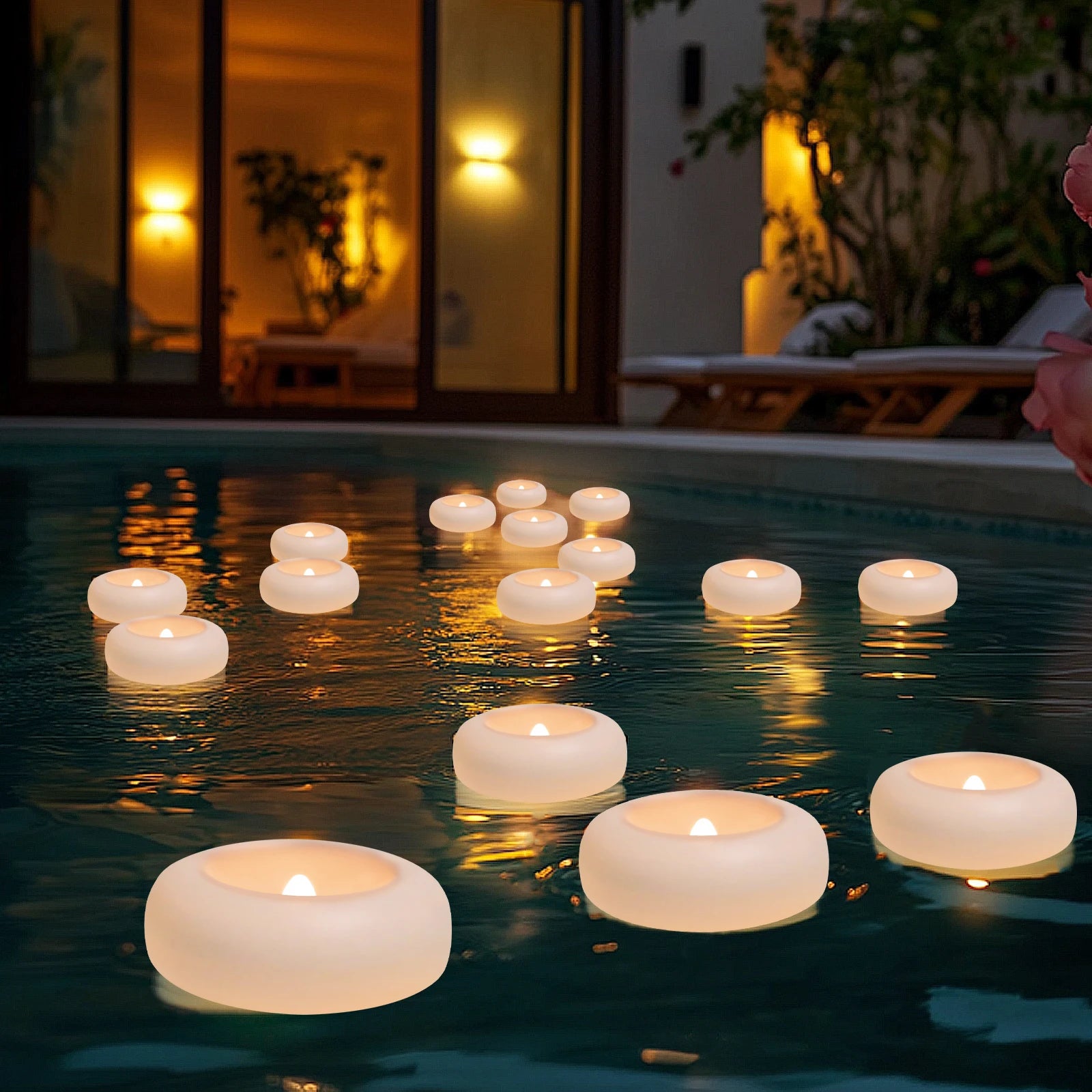 lot de bougies flottantes led mariage chic
