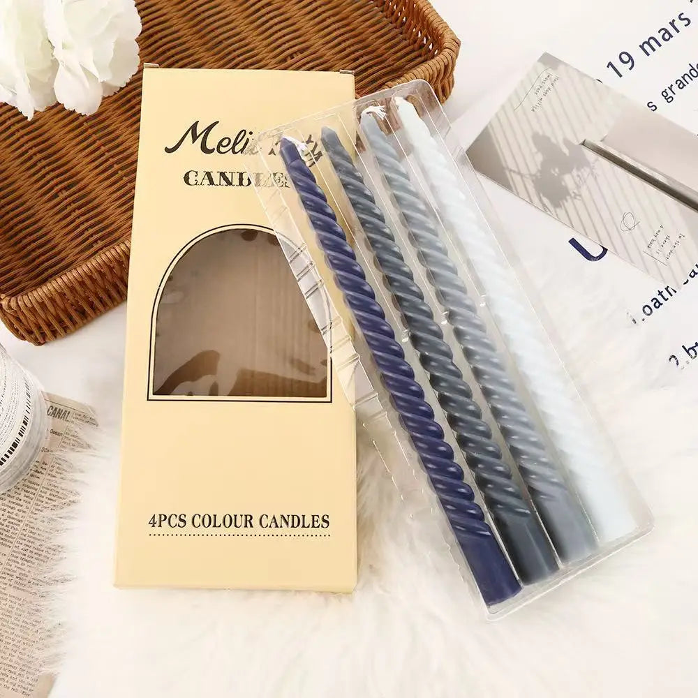 lot de bougies spirales dégradées bleu