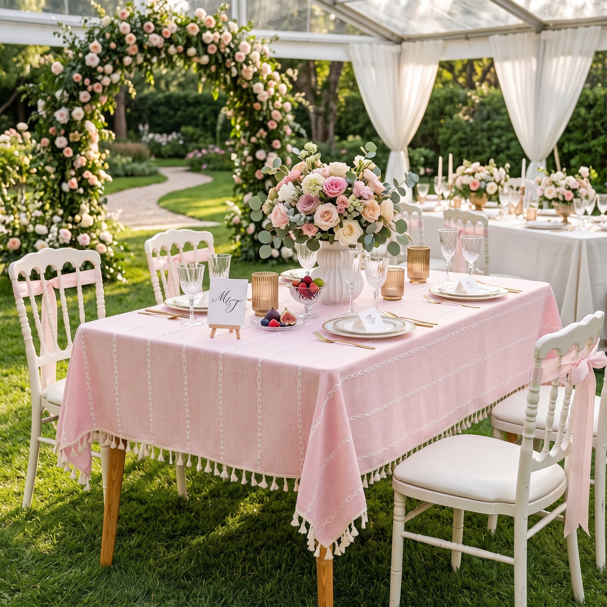 nappe rose poudré mariage