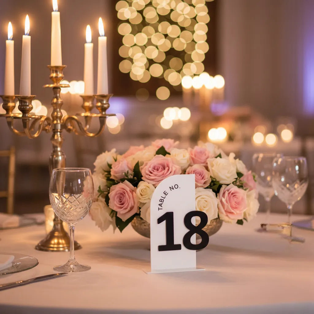 numéro de table demi-arc noir et blanc