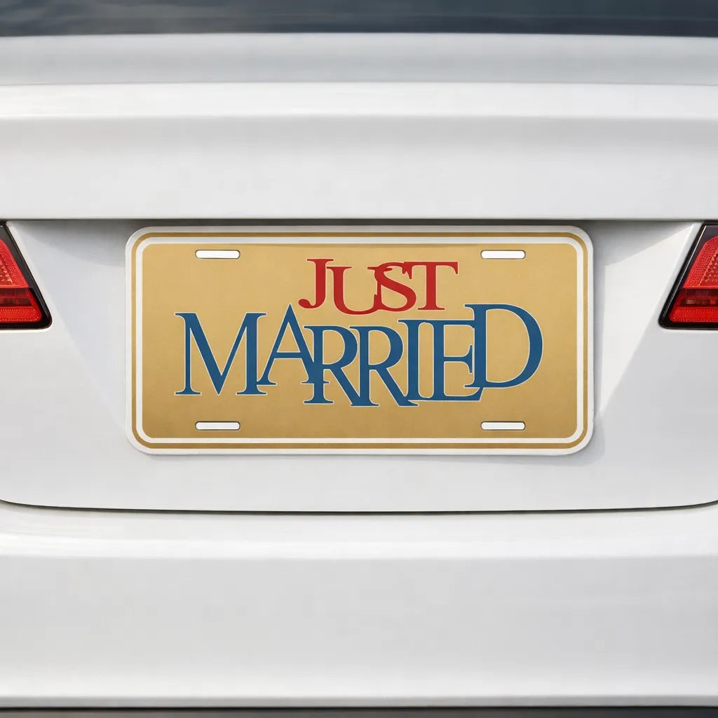plaque voiture Just Married minimaliste 