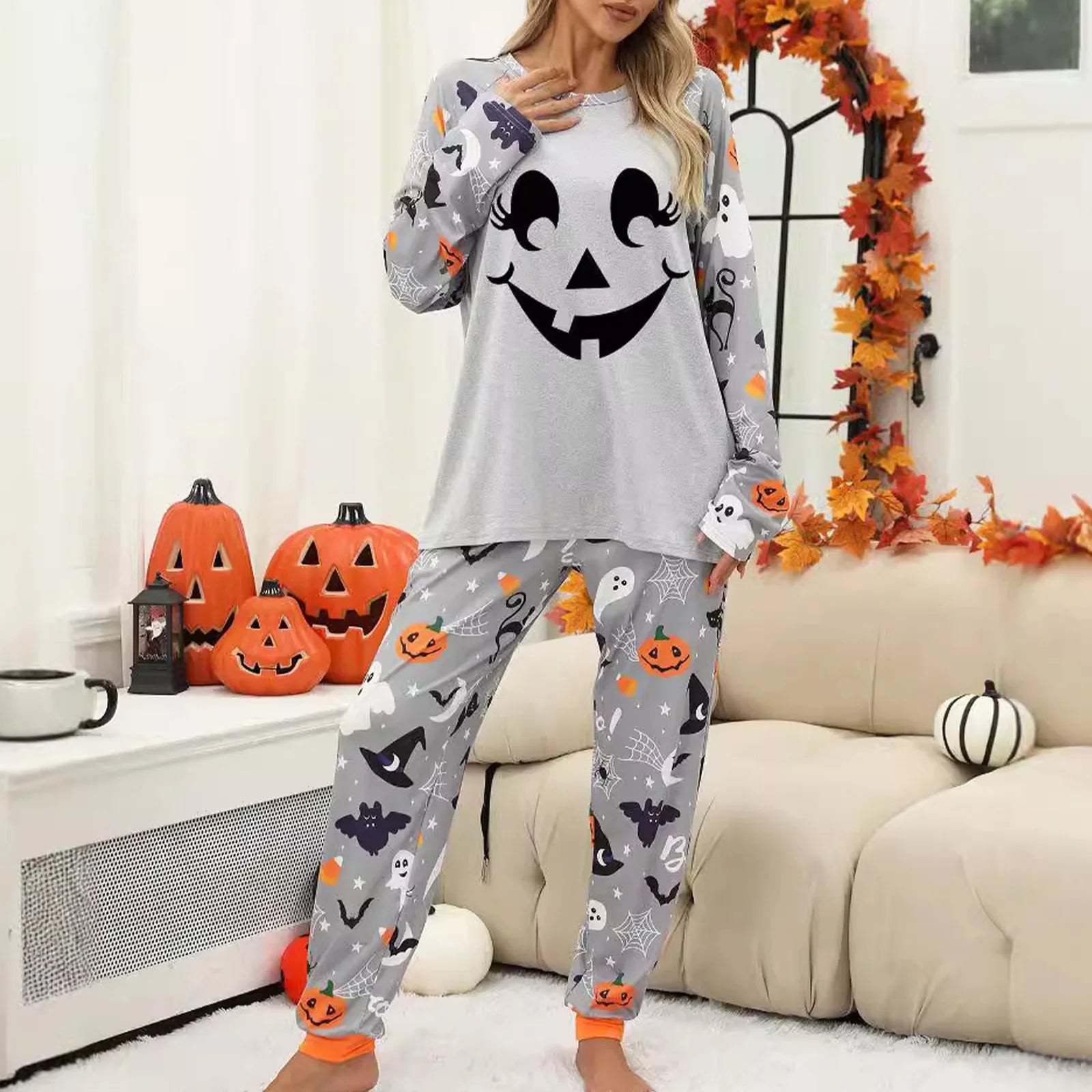 pyjama halloween gris confortable classe