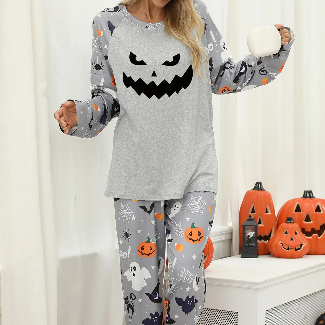 pyjama halloween gris confortable festive