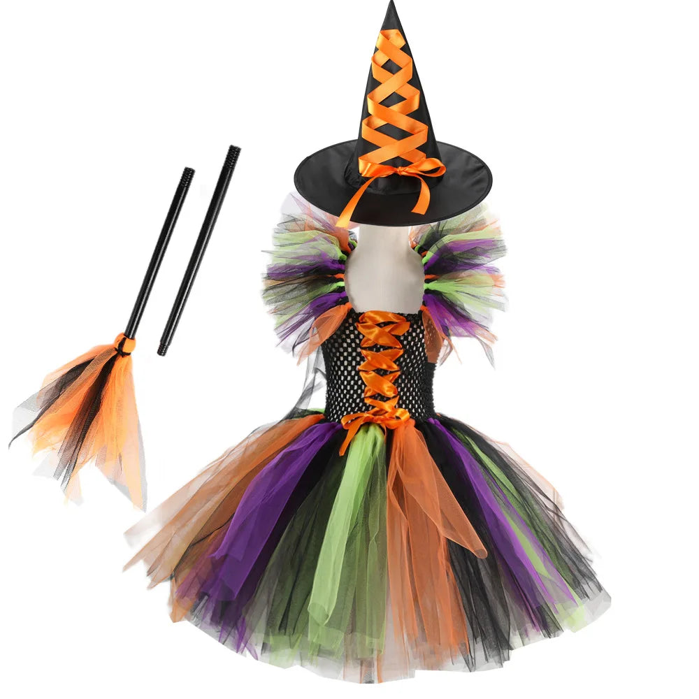 robe sorcière multicolore pour fillette  stylé