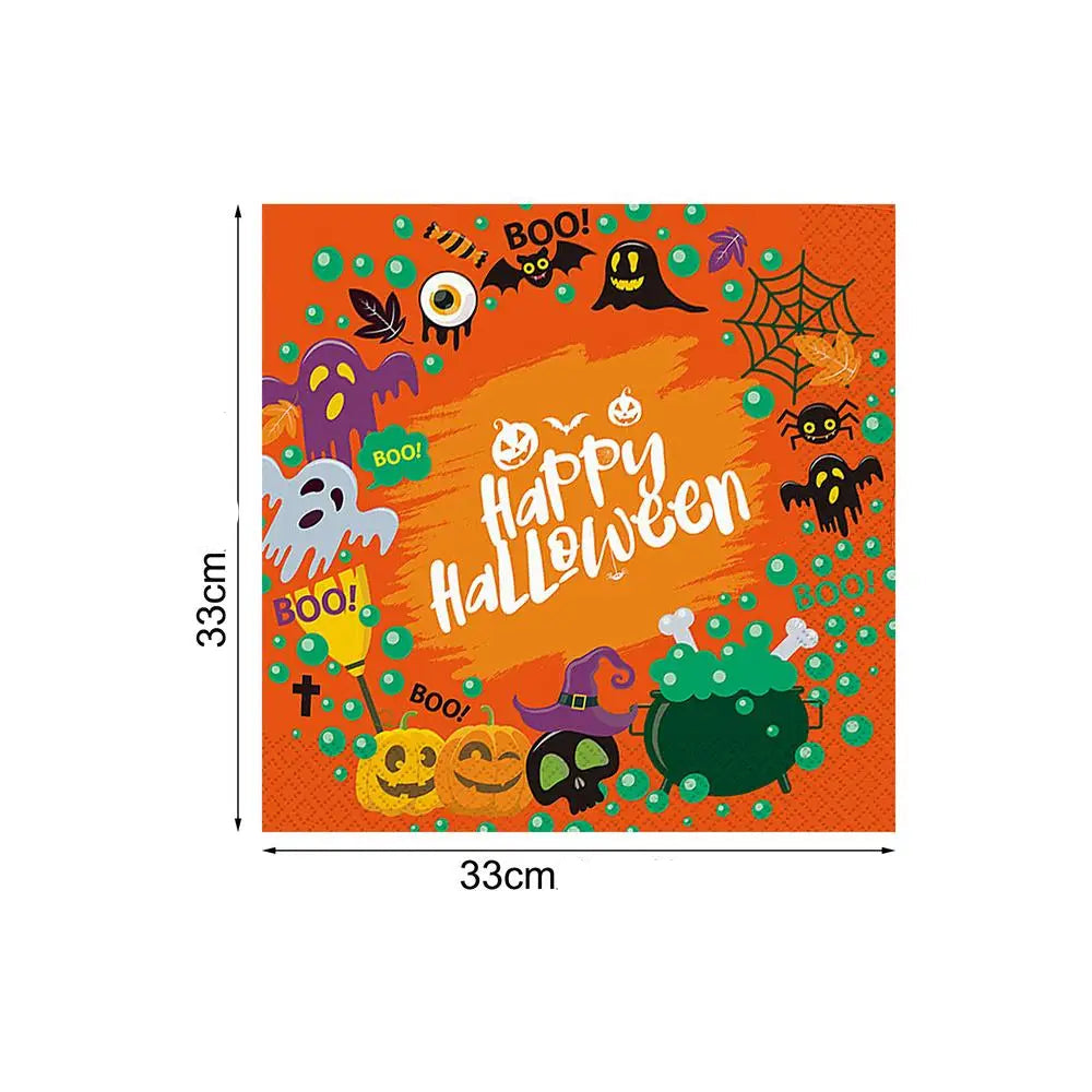 serviette halloween aux couleurs vives