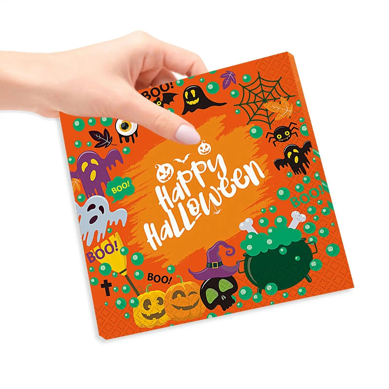 serviette halloween aux couleurs vives unique